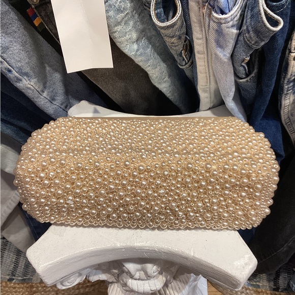 Samiras pearl beaded frame Evening formal clutch bag - Picture 6 of 6